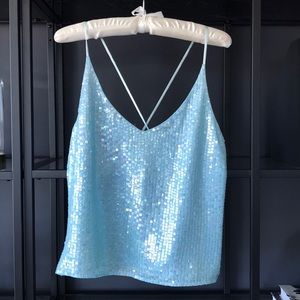 Super cute sequin top (aqua) from Marks & Spencers